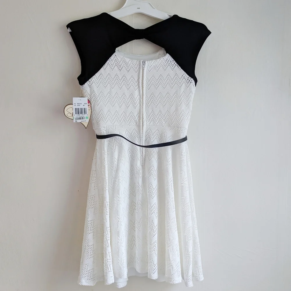 NWT Speechless Girls ivory eyelets dress size 8